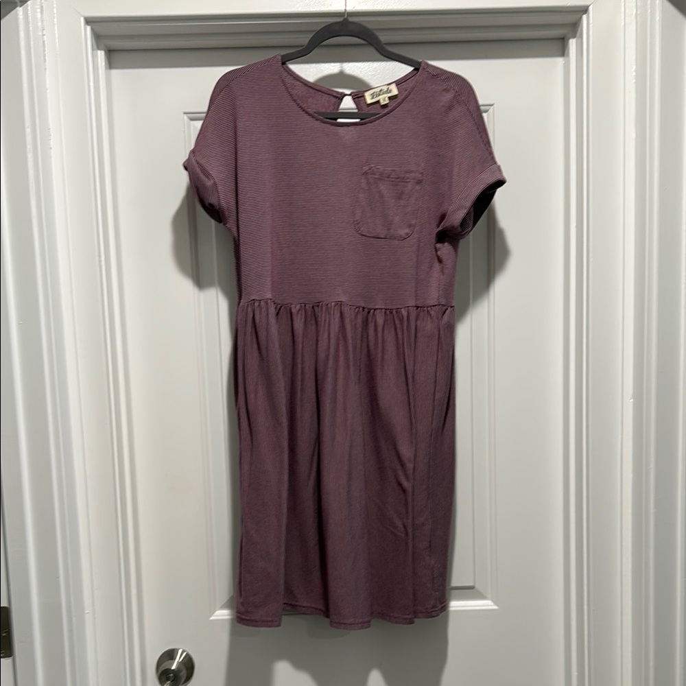 Listicle Pink and Purple Cuffed Sleeve Sundress